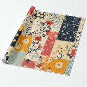 Vintage-Blumen-Patchwork-Quilt-Muster Geschenkpapier (Ungerollt)