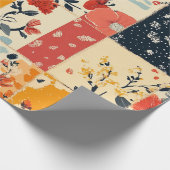 Vintage-Blumen-Patchwork-Quilt-Muster Geschenkpapier (Ecke)