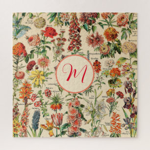 Vintage Blumen (personalisiert) Puzzle