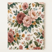 Vintage-Blumen Personalisierter Planer (Rückseite)