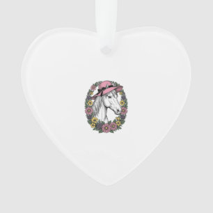 Vintage-Blumen-Pferdeporträt-Vektor-Kunst-Design Ornament