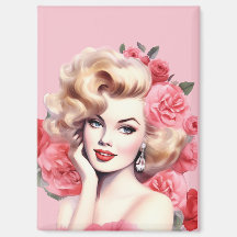 Vintage-Blumen-Pin-Up-Magnet – Blossom Marie