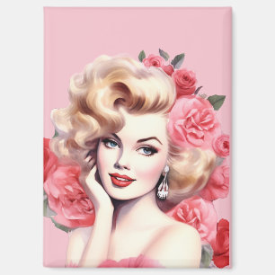Vintage-Blumen-Pin-Up-Magnet – Blossom Marie Magnet