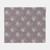 Vintage-Blumen-Plüschdecke in Staubpflaume Fleecedecke (Vorderseite (Horizontal))