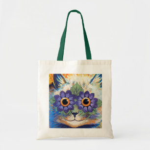 Vintage Blumen-Power-Katzen-Kunst-Taschen-Tasche Tragetasche