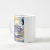 Vintage Blumen-Power-Katzen-Tasse Kaffeetasse (Vorderseite Links)
