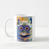 Vintage Blumen-Power-Katzen-Tasse Kaffeetasse (Links)