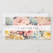 Vintage-Blumen-QR-Code-Geschäfts-Geschenkgutschein (Vorderseite)