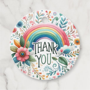 Vintage Blumen Regenbogen Boho Danke Party Geschenkanhänger