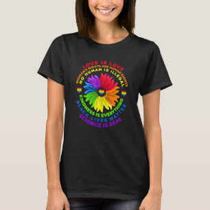 Vintage-Blumen-Regenbogen-Mensch-Schwarze-Leben-Re T-Shirt