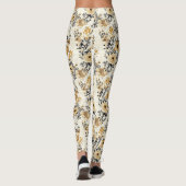 Vintage-Blumen-Rehkitz-Muster Leggings (Rückseite)