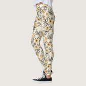 Vintage-Blumen-Rehkitz-Muster Leggings (Links)