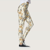 Vintage-Blumen-Rehkitz-Muster Leggings (Rechts)