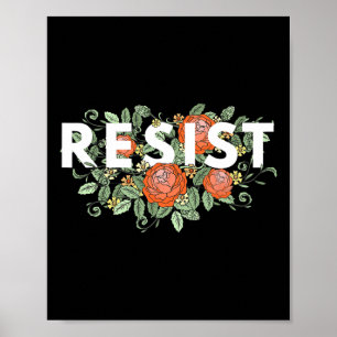 Vintage Blumen Resistenz Anti-Trump Nicht Mein Prä Poster
