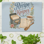 Vintage-Blumen-Rezeptsammlung Cottagecore Geschirrtuch (Gefaltet)