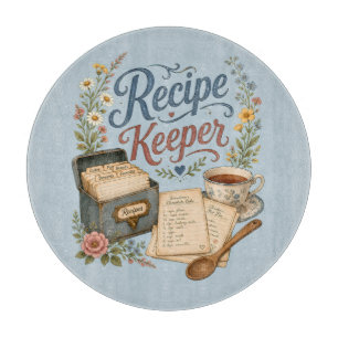 Vintage-Blumen-Rezeptsammlung Cottagecore Schneidebrett