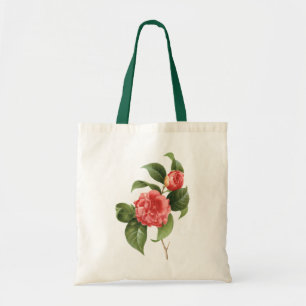 Vintage Blumen, rosa Kamelienblüten von Redoute Tragetasche