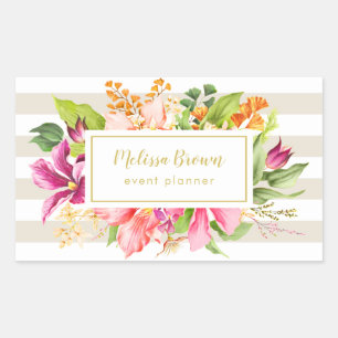 Vintage-Blumen Rosa-Pastell-Eventplaner-Aufkleber Rechteckiger Aufkleber