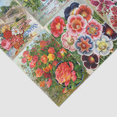 Vintage Blumen-Samen-Paket-Garten-Collage Seidenpapier (Ausschnitt)