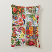 Vintage Blumen-Samen-Paket-Garten-Collage Zierkissen (Rückseite(Vertikal))