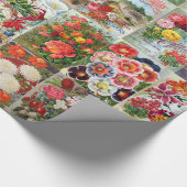 Vintage-Blumen-Samenpackungs-Collage-Geschenkverpa Geschenkpapier (Ecke)