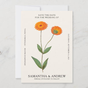 Vintage Blumen Save The Date Einladung