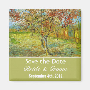 Vintage-Blumen-Save-the-Date-Hochzeit. Magnet