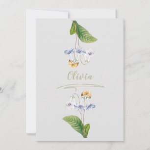 Vintage-Blumen-Schmetterling-Botanik-Illustration Einladung