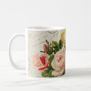 Vintage Blumen, Schmetterling Eleganz Kaffeetasse