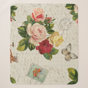 Vintage Blumen, Schmetterling Eleganz Sherpadecke