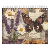 Vintage-Blumen-Schmetterlings-Kalender Kalender (Titelbild)