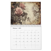 Vintage-Blumen-Schmetterlings-Kalender Kalender (Feb 2027)