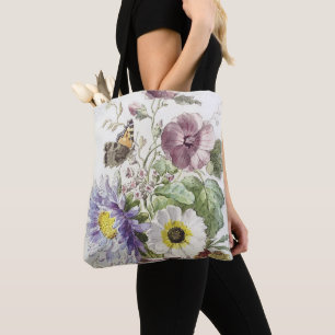 Vintage-Blumen-Schmetterlings-Kunst von William va Tasche