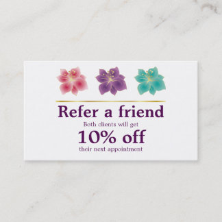 Vintage Blumen-Schönheits-Salon-Empfehlungs-Karte Empfehlungskarte