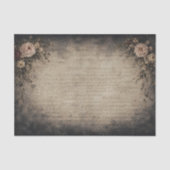 Vintage Blumen-Script-Hintergrund-Decoupage Seidenpapier (Vorderseite)
