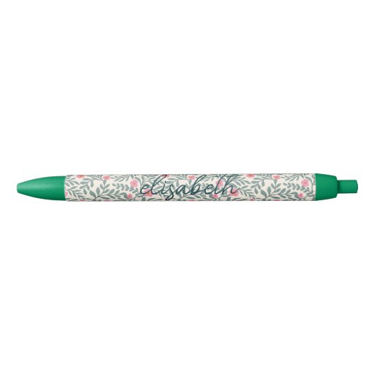 Vintage-Blumen-Script-Name-Monogramm Kugelschreiber (Vorderseite)