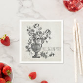 Vintage-Blumen-Script-Party Serviette (Beispiel)