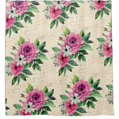 Vintage Blumen Shabby Chic Duschvorhang (Vorderseite)