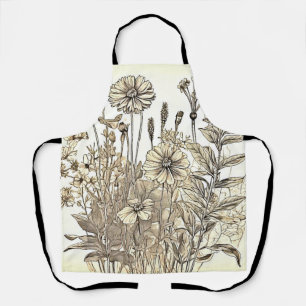 Vintage-Blumen-Skizzen-Design Schürze