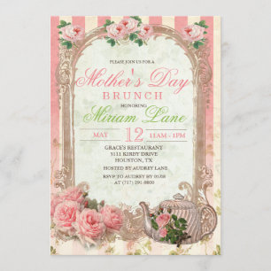 Vintage-Blumen-Sonntagsbrunch-Einladung zum Mutter Einladung