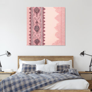 Vintage Blumen-Spitzenleinwand-Wandkunst, Romantis Leinwanddruck