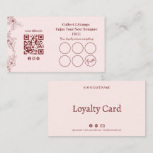 Vintage-Blumen-Stempel-Treuekarte QR-Code