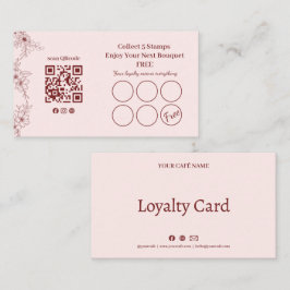 Vintage-Blumen-Stempel-Treuekarte QR-Code Treuekarte