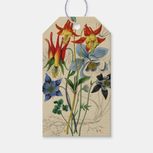 Vintage-Blumen-Tag Geschenkanhänger (Vorderseite)