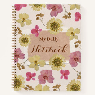 Vintage-Blumen-Tagebuch-Notizbuch Notizblock