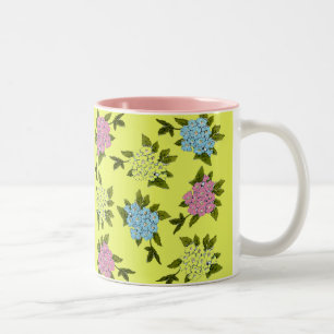 Vintage-Blumen-Tasse Zweifarbige Tasse
