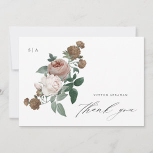 Vintage-Blumen-Taufbild  Dankeskarte