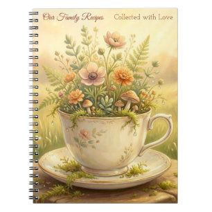 Vintage-Blumen-Teetasse-Garten Cottagecore Notizblock