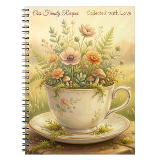 Vintage-Blumen-Teetasse-Garten Cottagecore Notizblock