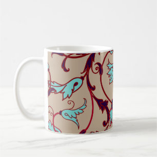 Vintage-Blumen-Texturmuster. Nahtloses Muster, Kaffeetasse